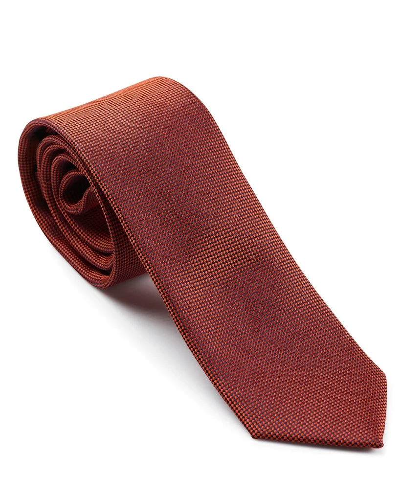 GOLD LABEL SELF PATTERNED TIE BURNT ORANGE