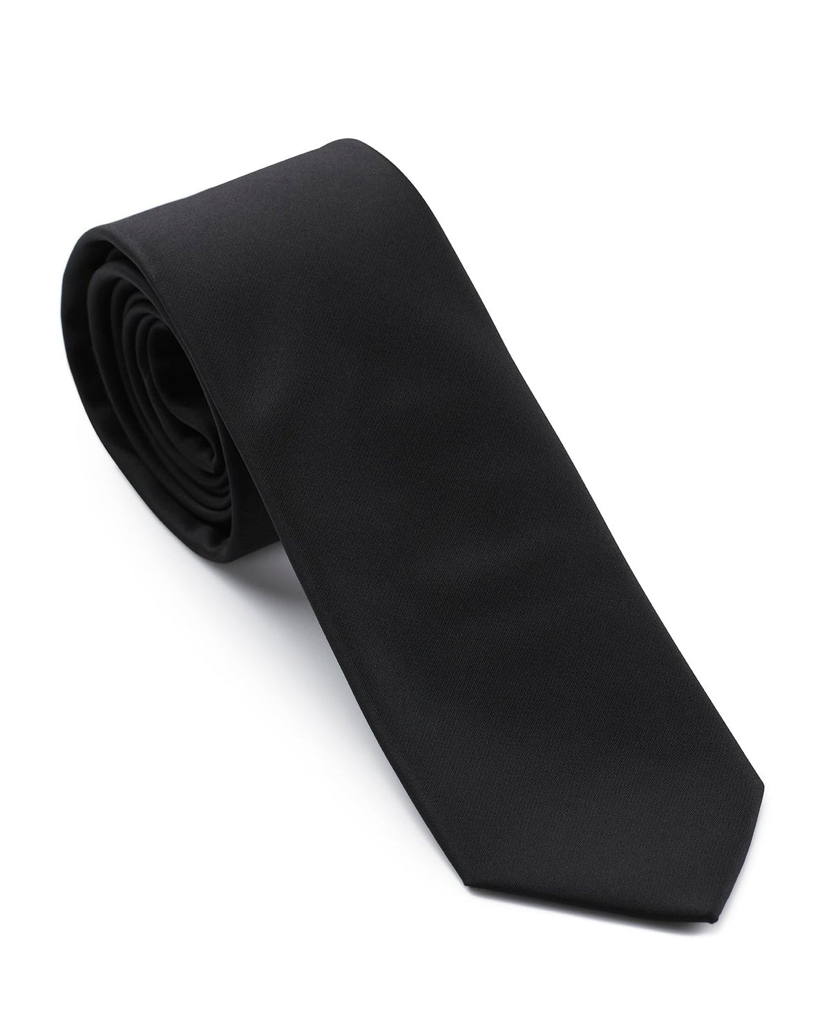 THE SLIM TIE MICRO SOLID BLACK 7CM