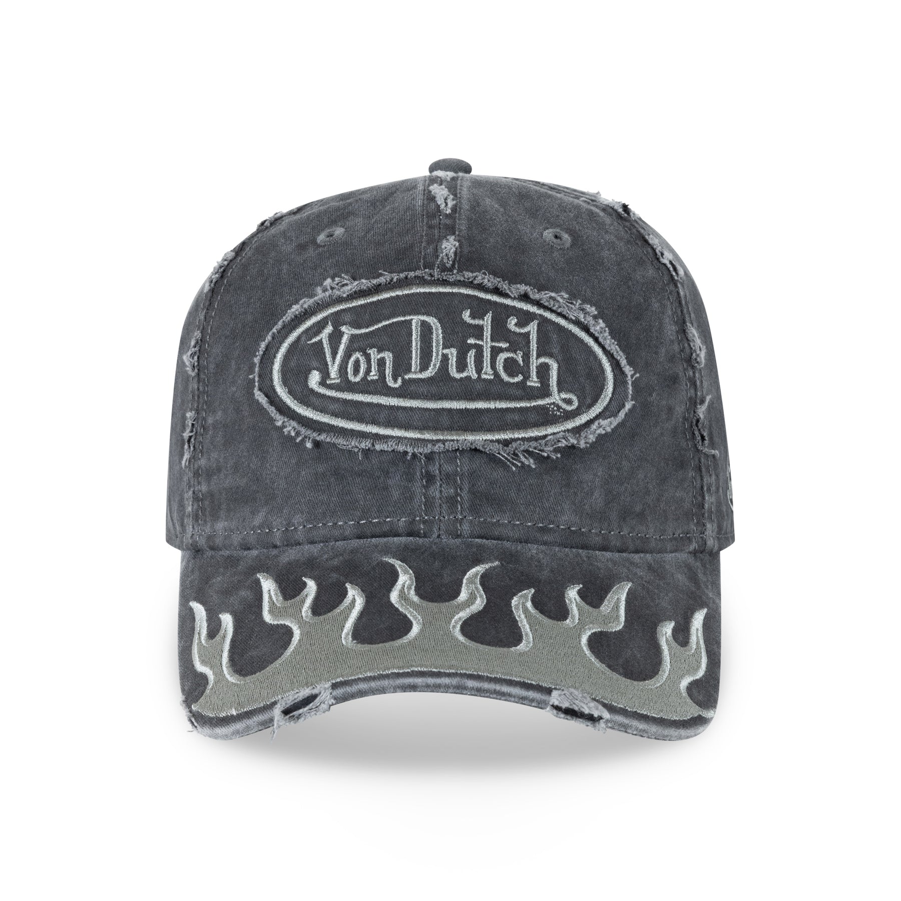 VD FLAMES DAD CAP WASHED BLACK