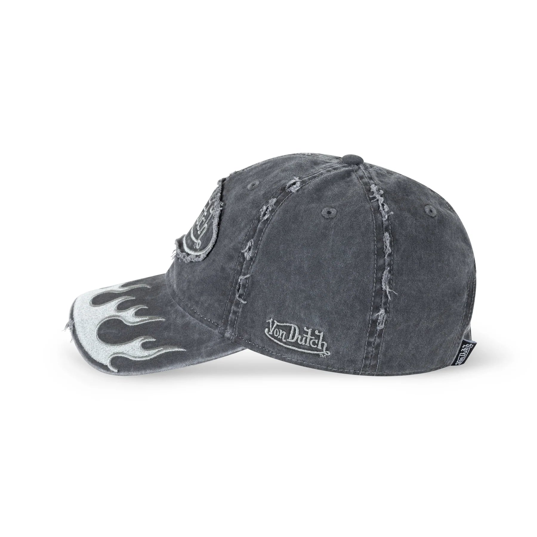 VD FLAMES DAD CAP WASHED BLACK