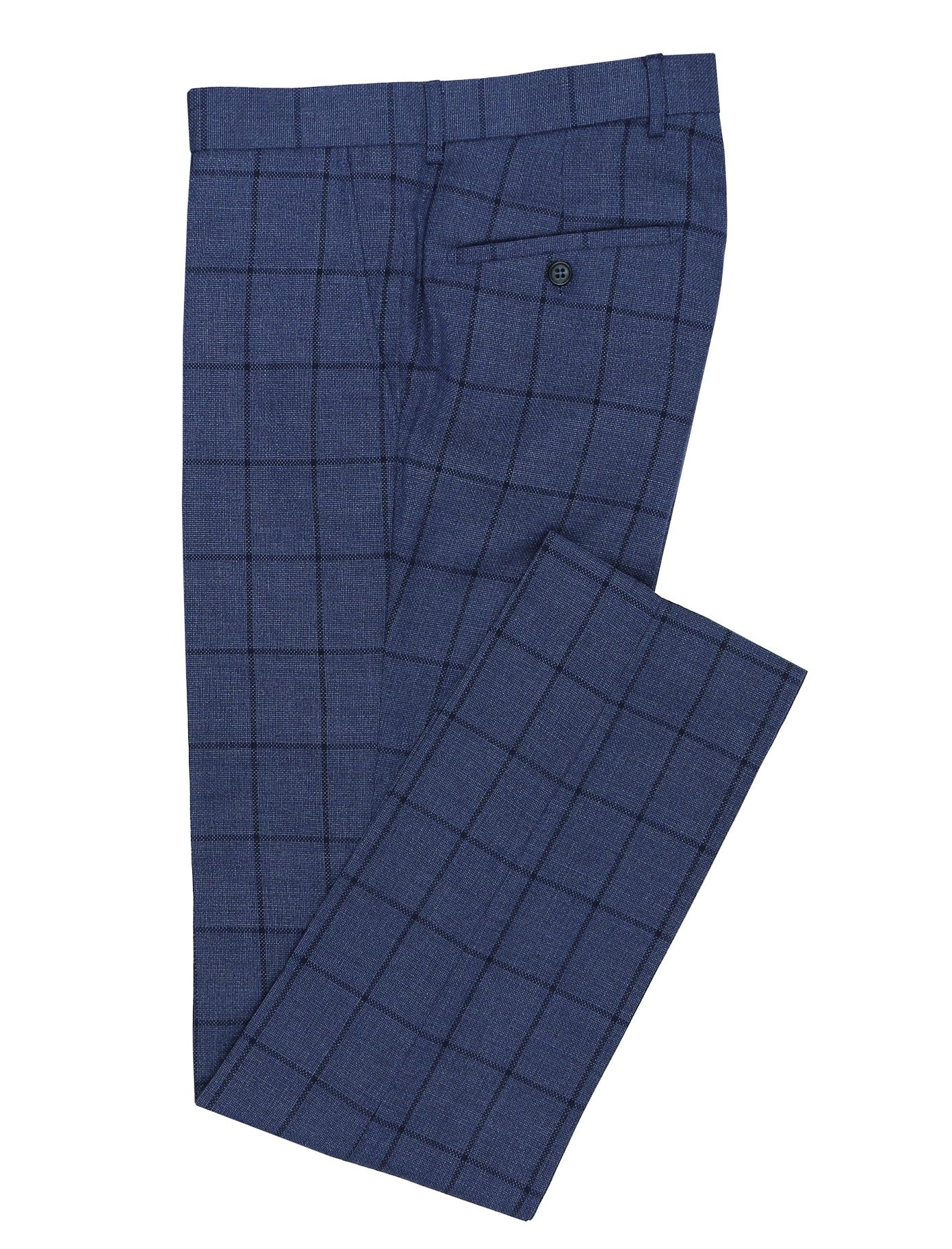 EDWARD 765 TROUSER NAVY TARTAN