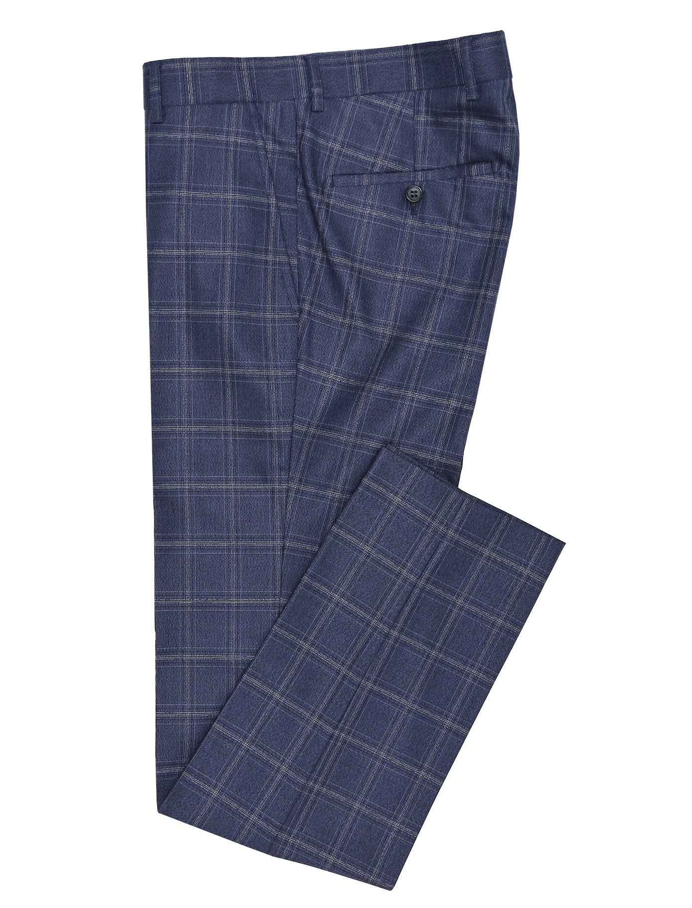 EDWARD CB767 PLAID SUIT TROUSERS NAVY 12