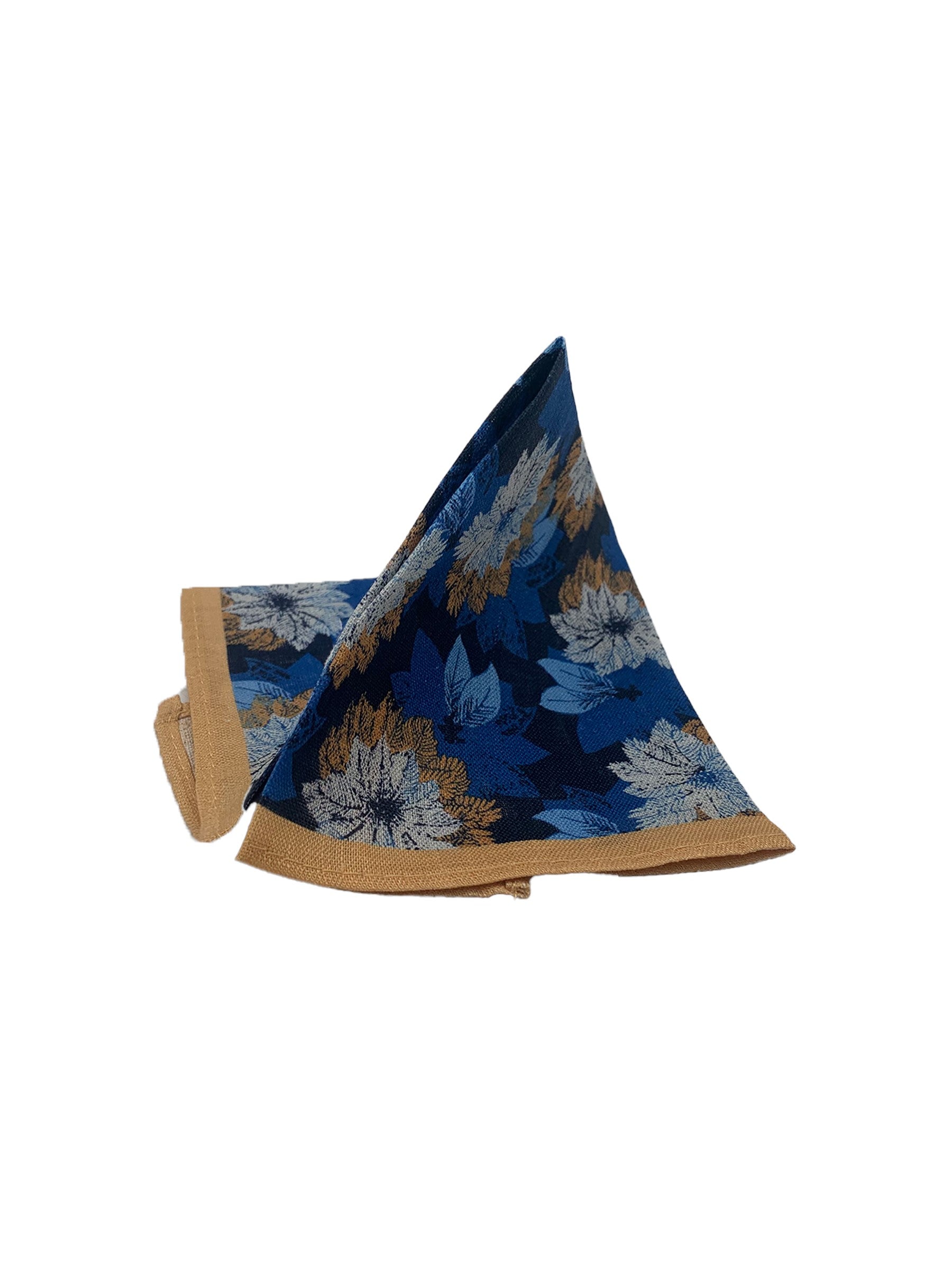 LINEN HANK GOLD/BLUE FLORAL
