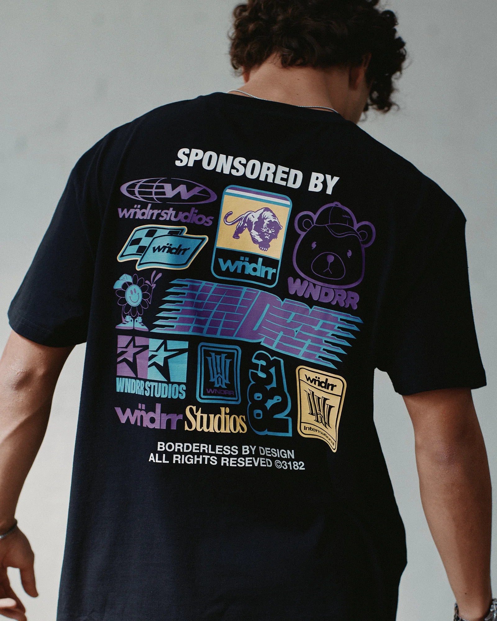 SPONSORED BOX FIT TEE BLACK