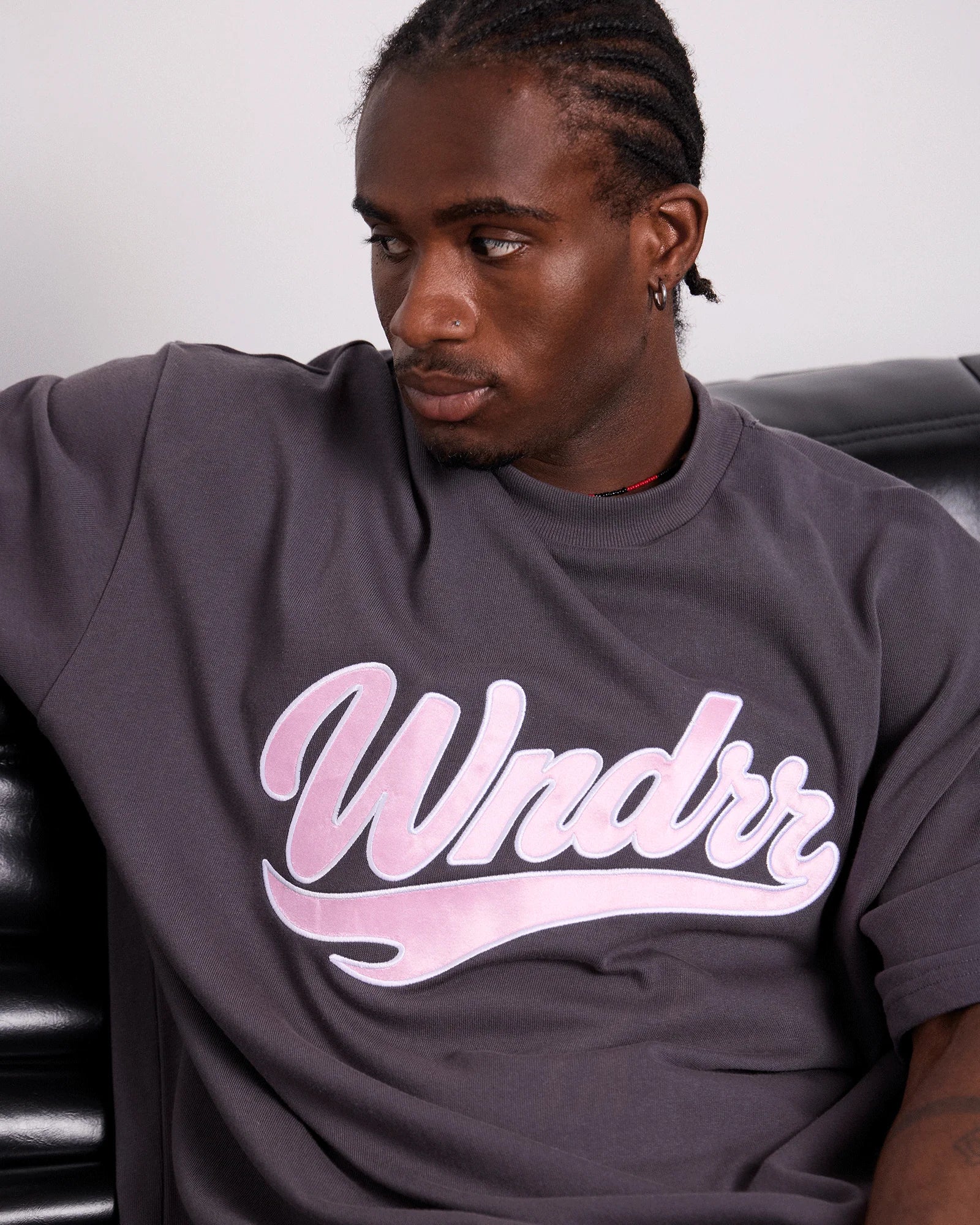 BRUSHBACK HEAVY WEIGHT TEE CHARCOAL