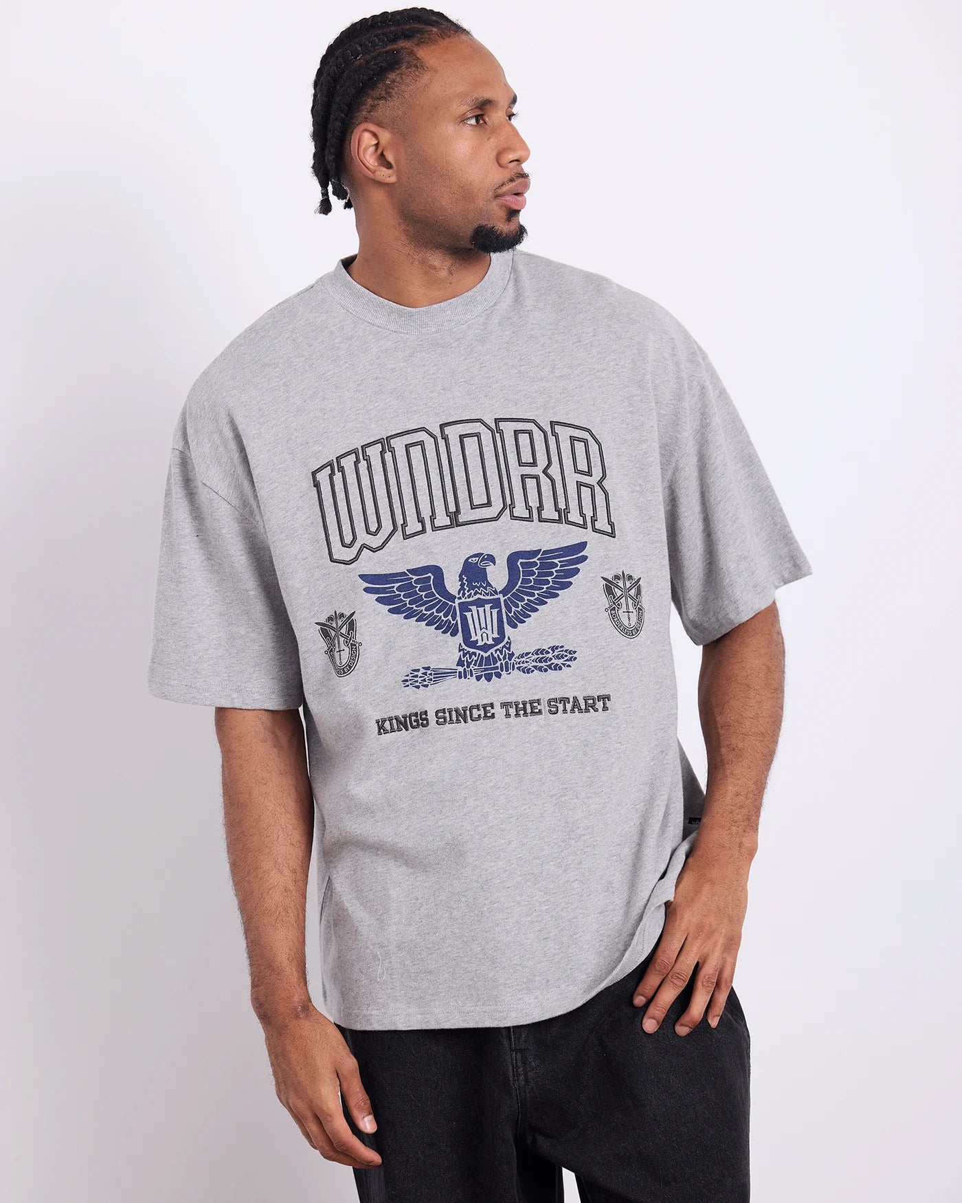 RIOT HEAVY WEIGHT TEE GREY MARLE