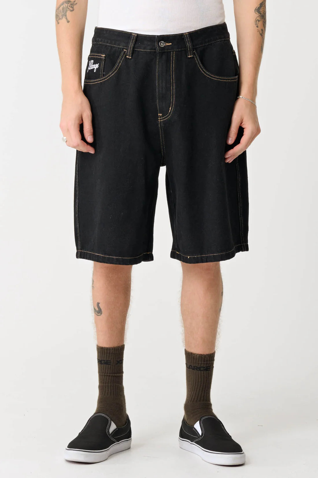 XL DICE BULL DENIM SHORT RAW BLACK