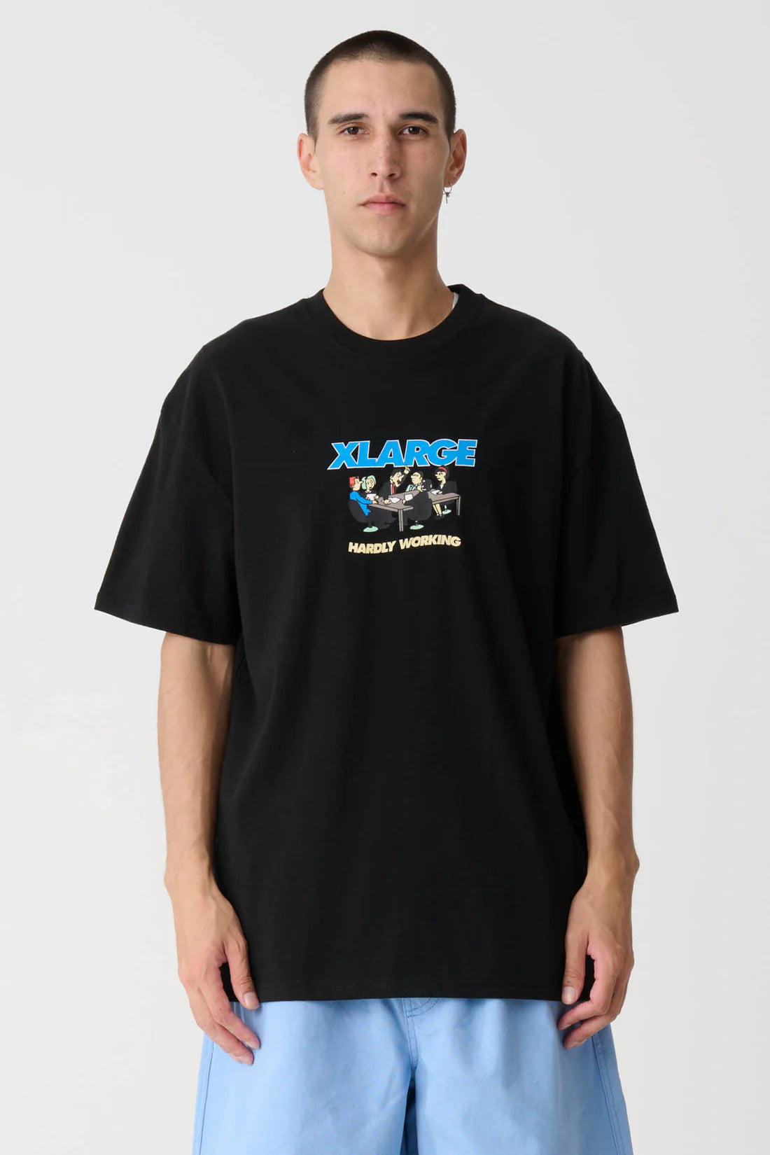 HARDLY WORKING SS TEE BLACK