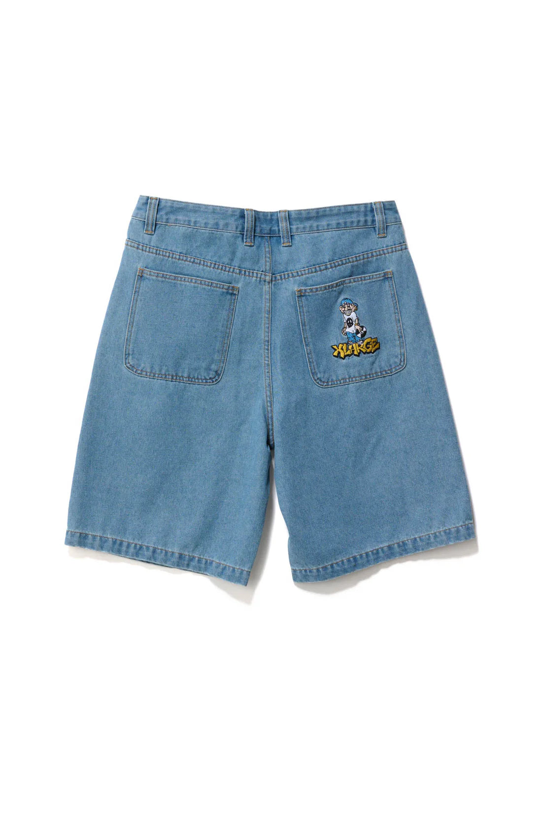 PEACE MAN BULL DENIM SHORT MID BLUE DENIM