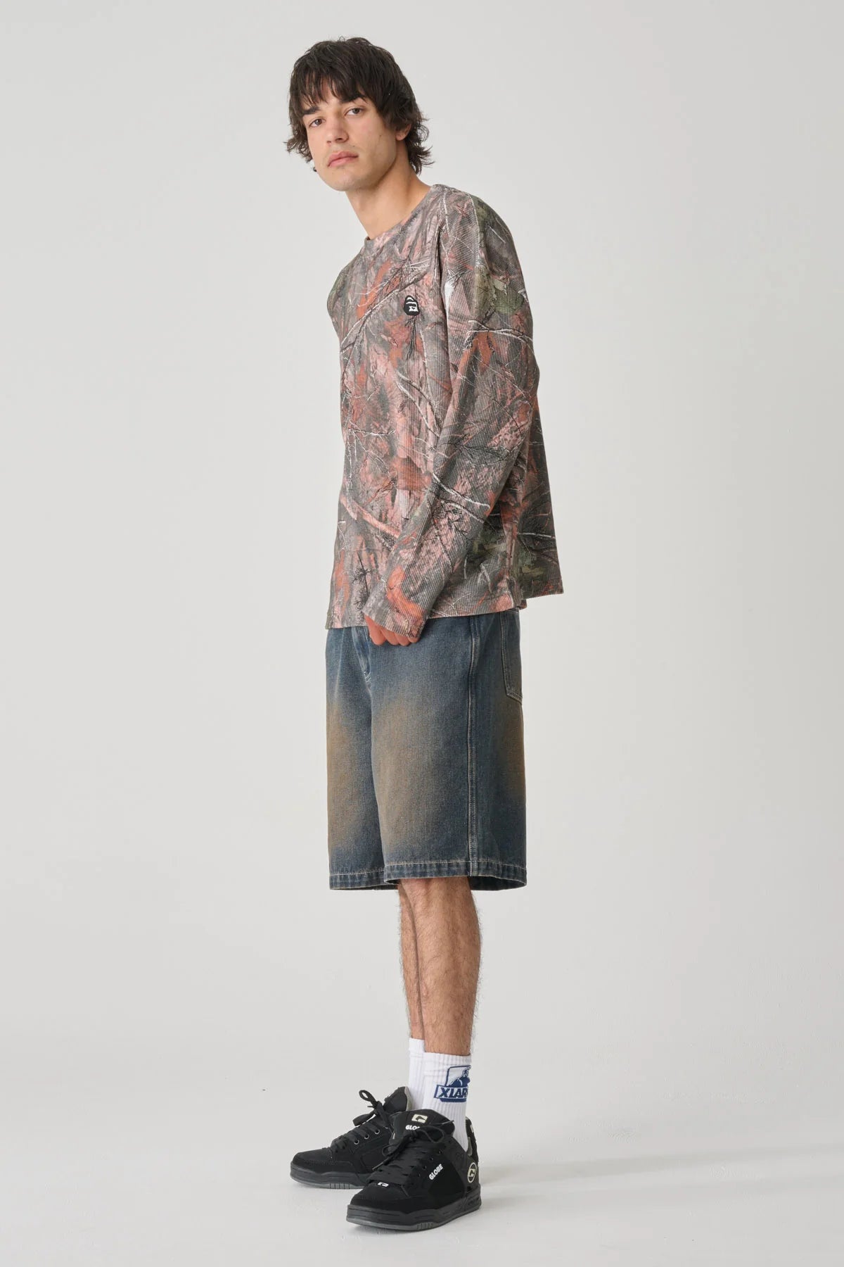 CAMO WAFFLE KNIT LS TEE REAL TREE CAMO