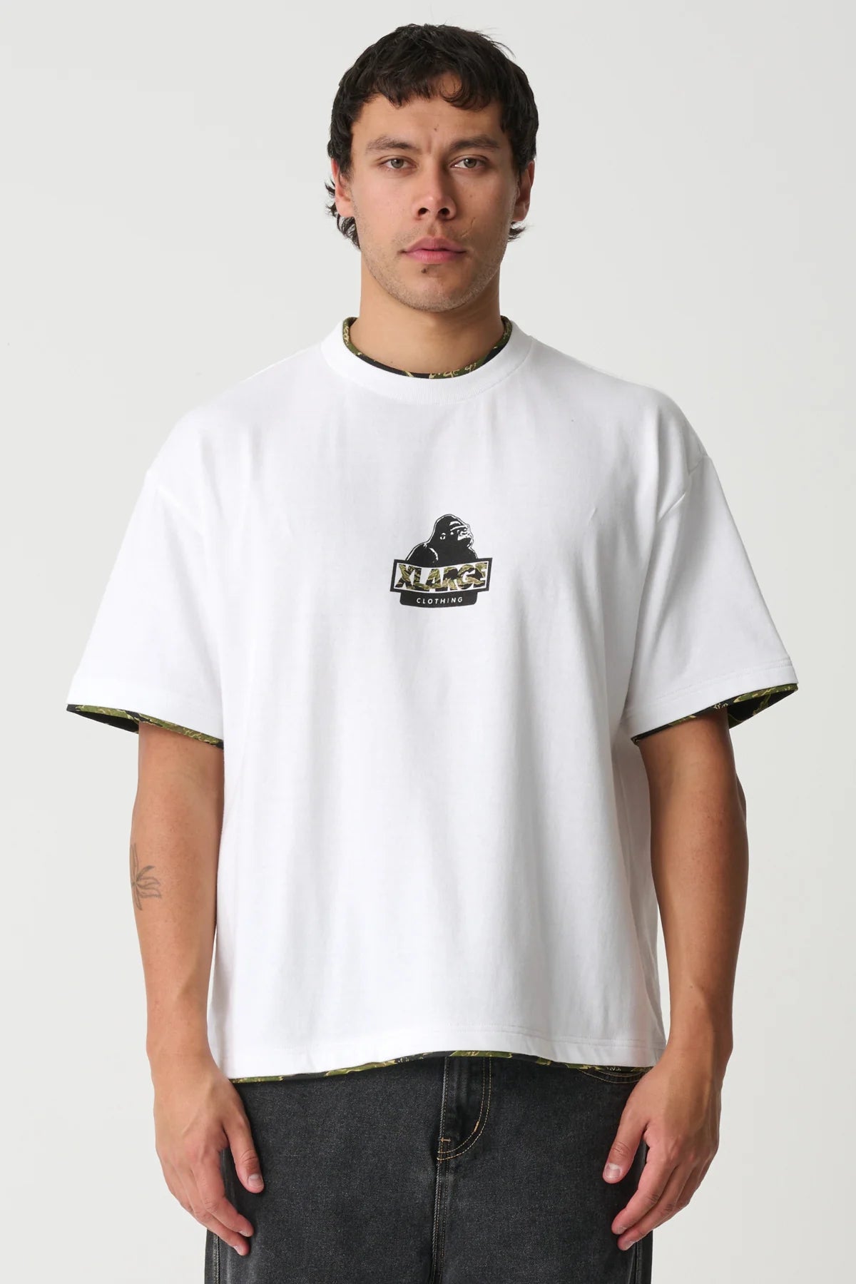 DOUBLE LAYER GORILLA FIT TEE WHITE