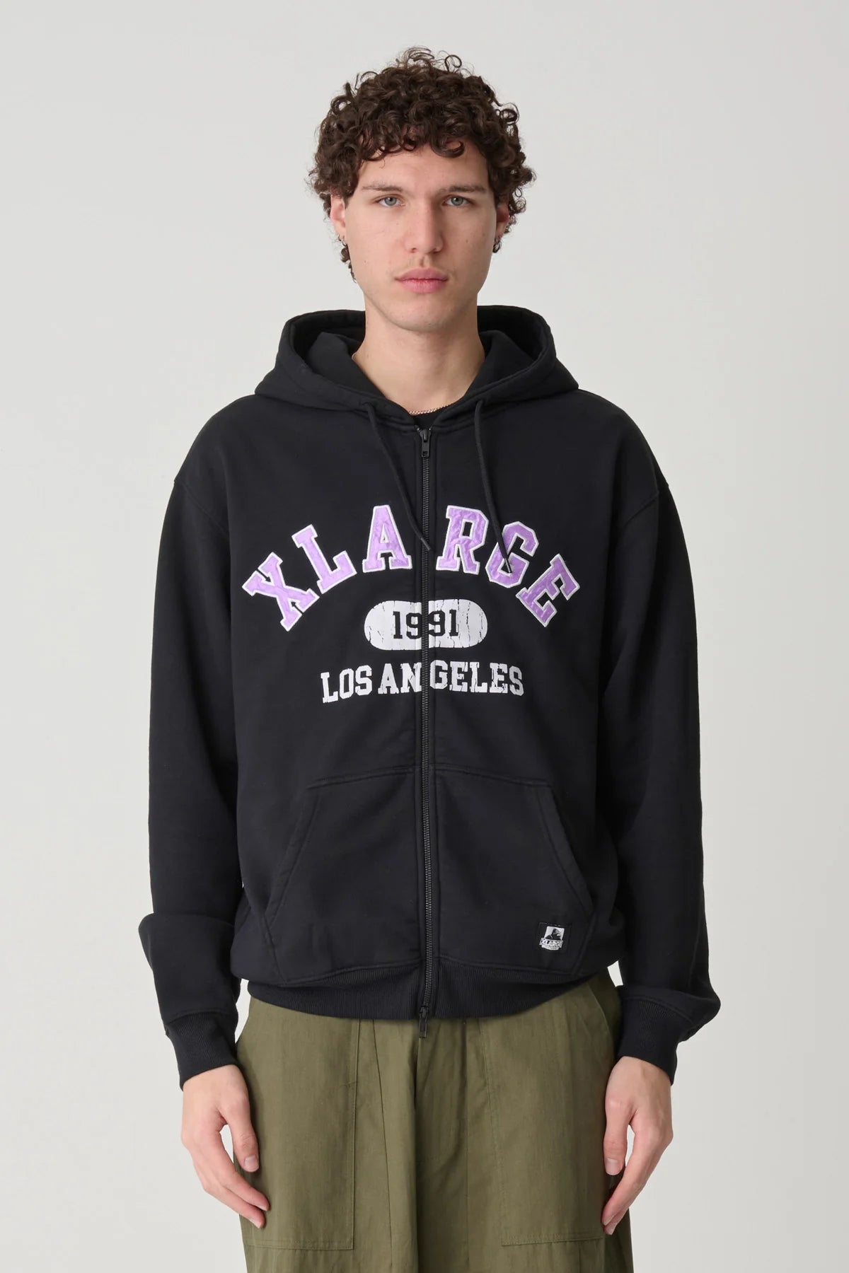 COLLEGIATE ZIP THRU HOOD BLACK