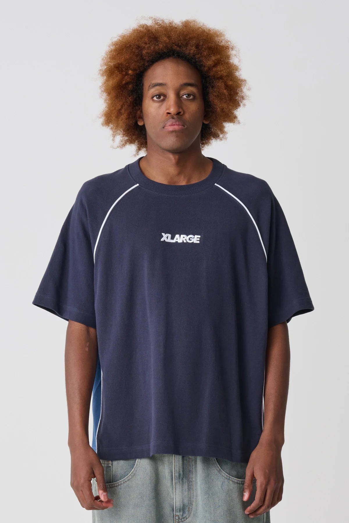 RAGLAN PANEL GORILLA FIT TEE CAPTAIN NAVY