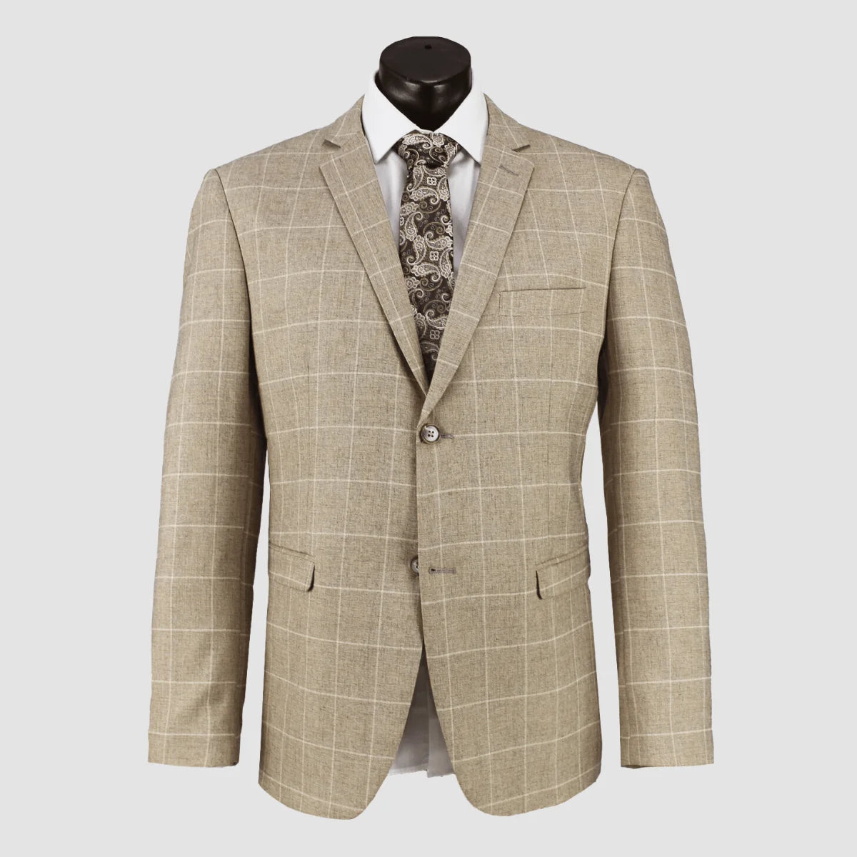 SCUZZATTI 2932 CHECK SUIT JACKET CAMEL