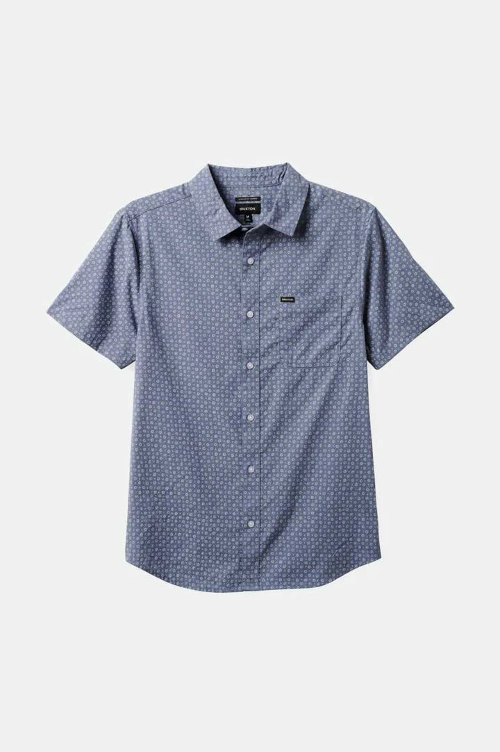 CHARTER PRINT S/S WVN SHIRT FLINT STONE BLUE MICRO