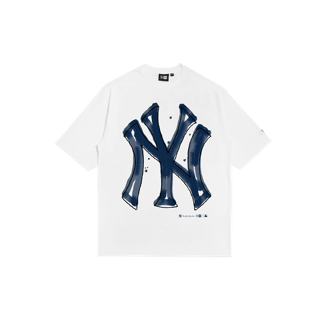 NY YANKEES OS PAINT TEE WHITE