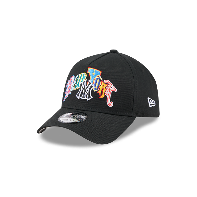 940AF NY YANKEES CAP MULTI FONT BLACK