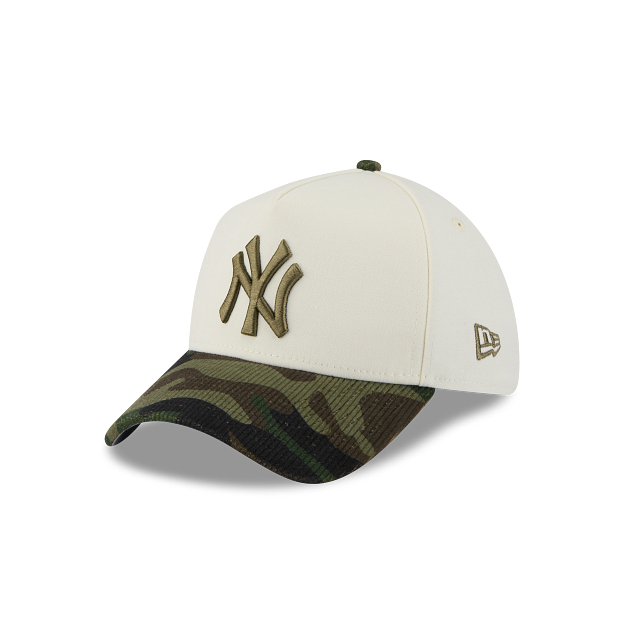 3930AF CAP NY YANKEES CHROME WHITE WOODLAND CAMO