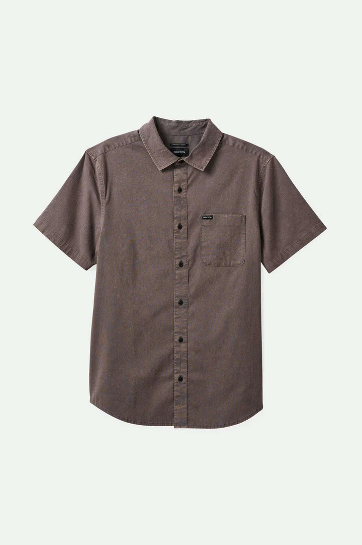 CHARTER SOL WASH S/S WVN SHIRT CHARCOAL SOL WASH