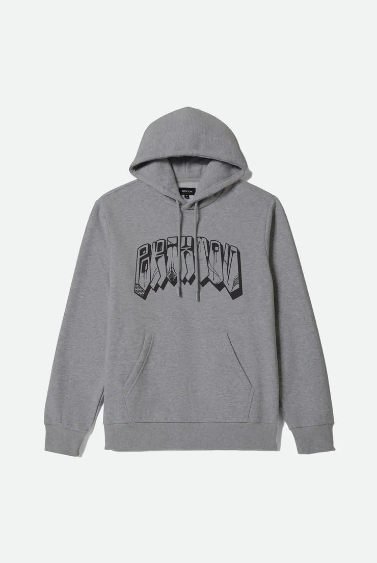 BANDED RELAXED HOODIE GUNMETAL HEATHER