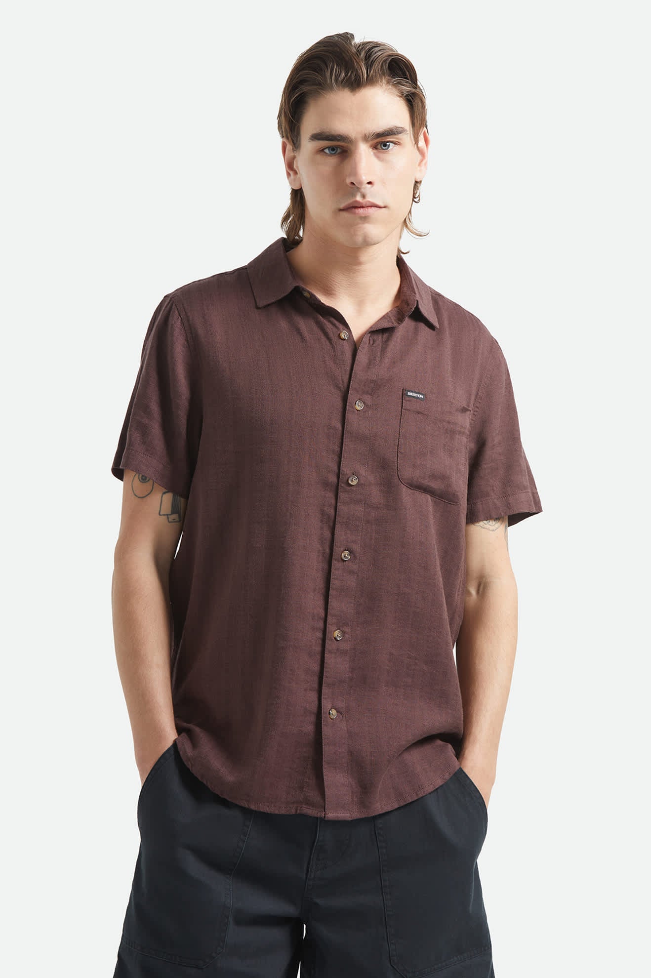CHARTER SLUB SS SHIRT CHOCOLATE