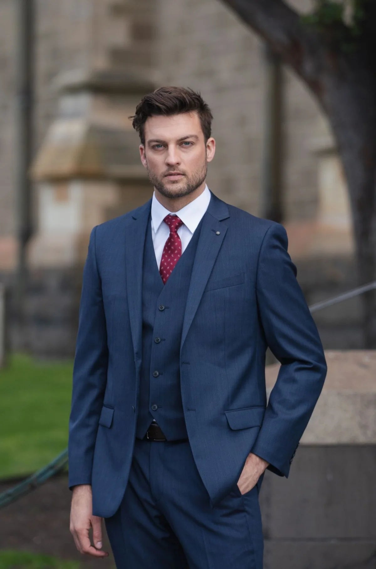 MICHEL 101 WOOL SUIT JACKET 12 BLUE
