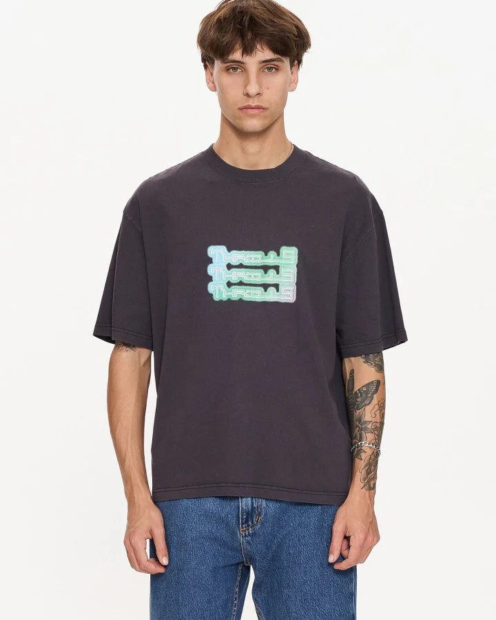 ORBITAL BOX FIT OVERSIZE CROPPED TEE DARK CHARCOAL