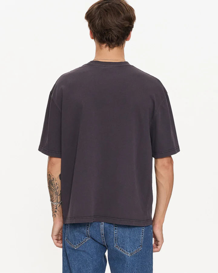 ORBITAL BOX FIT OVERSIZE CROPPED TEE DARK CHARCOAL