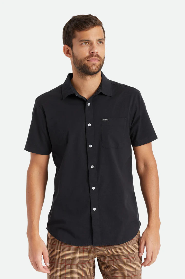 CHARTER OXFORD SS WOVEN SHIRT BLACK