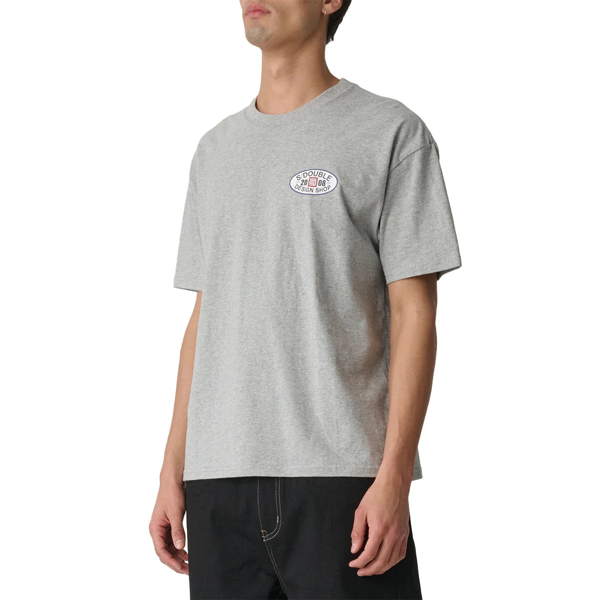OVAL SS TEE GREY HEATHER