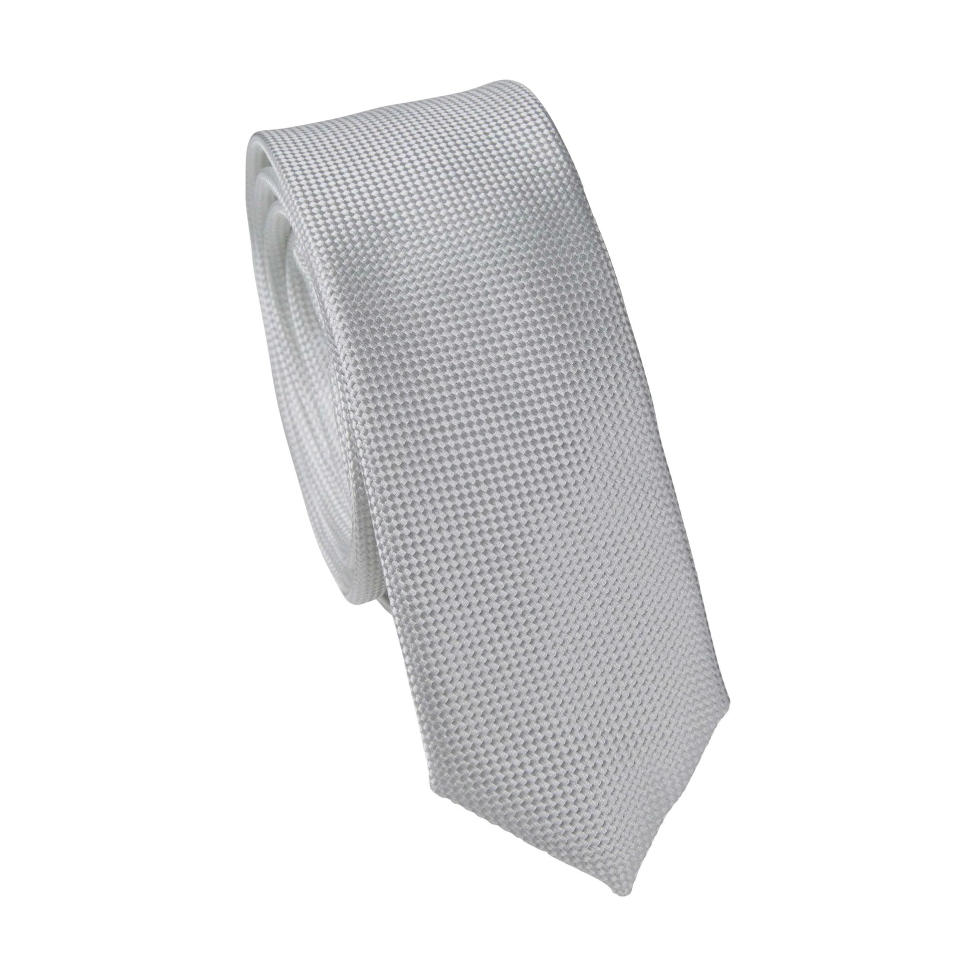 THE SLIM SELF PATTERN TIE WHITE