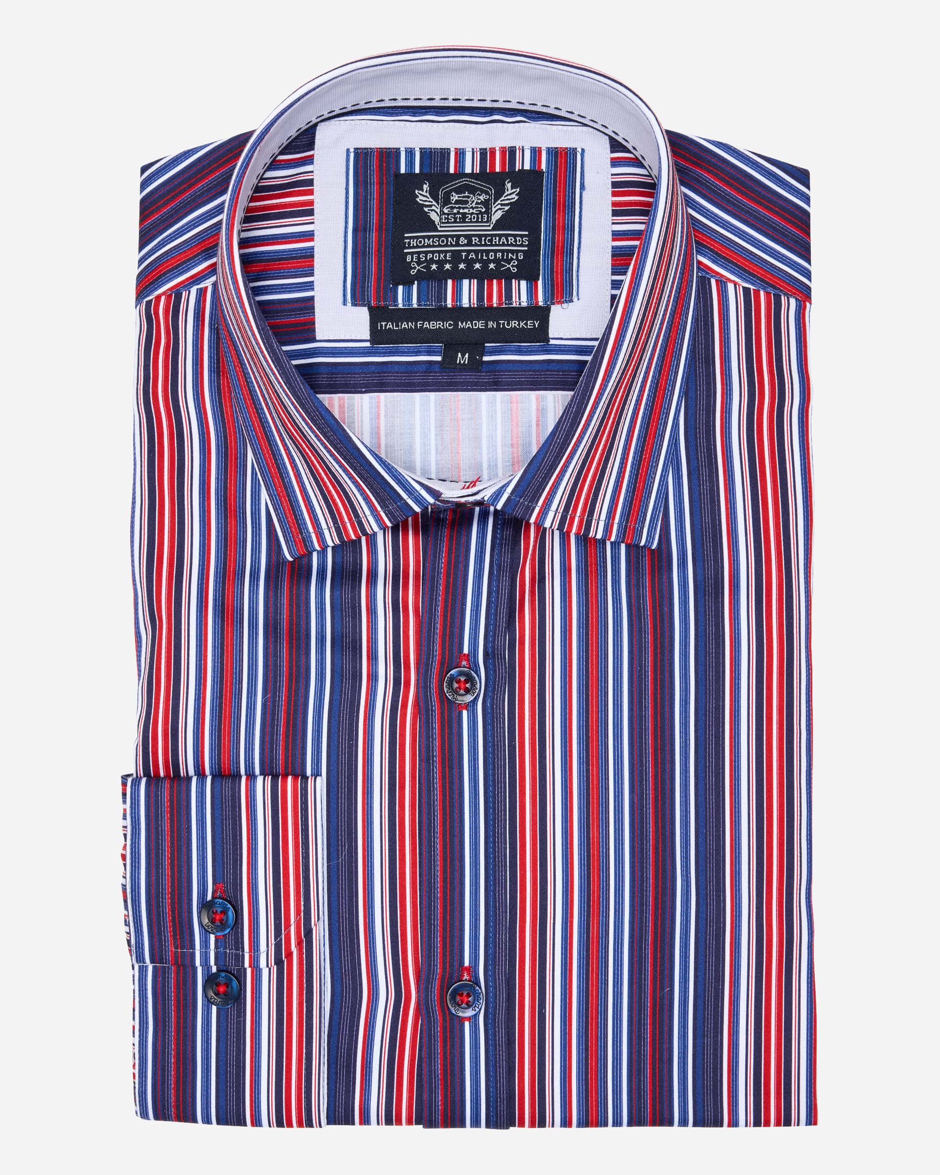 BARCODE SHIRT NAVY/RED