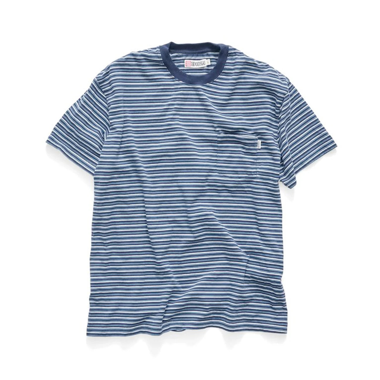 BABY STRIPE SS POCKET TEE NAVY